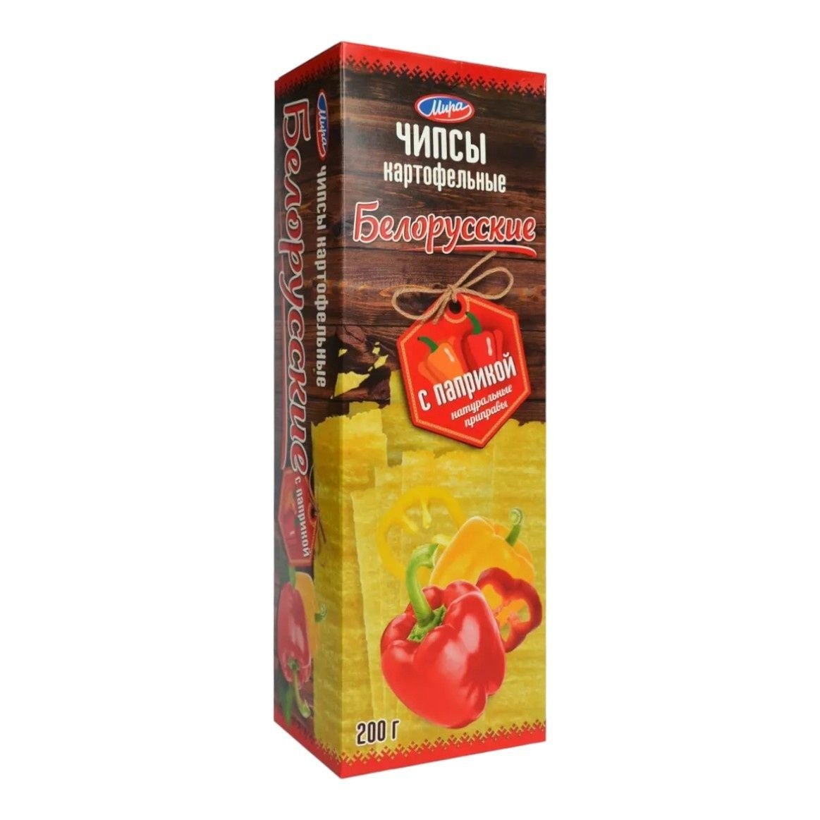 Мира чипсы картофельные Белорусские с паприкой 200 г – Mira Belarusian potato chips with paprika, 200g