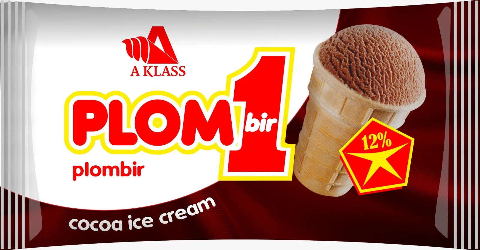 Plom1, Cocoa ice cream in waffle cup  70G