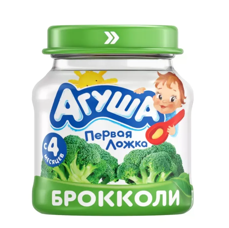 Агуша пюре детское овощное Брокколи 80г – Agusha broccoli vegetable baby purée 80g