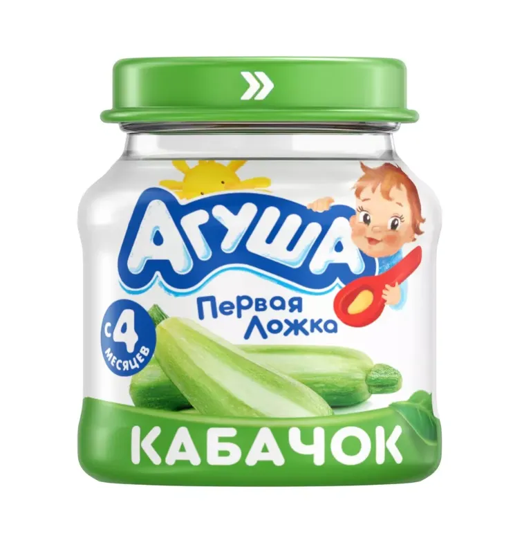 Агуша пюре детское овощное Кабачок, 80г – Agusha baby vegetable purée zucchini, 80g