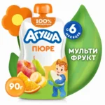 Агуша детское пюре мультифрукт 90г - Agusha multifruit baby purée 90g 3 multi
