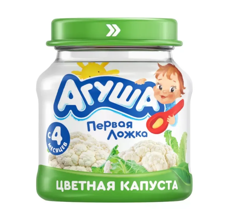 Агуша пюре детское овощное, Цветная Капуста 80г – Agusha baby vegetable puree, cauliflower, 80g