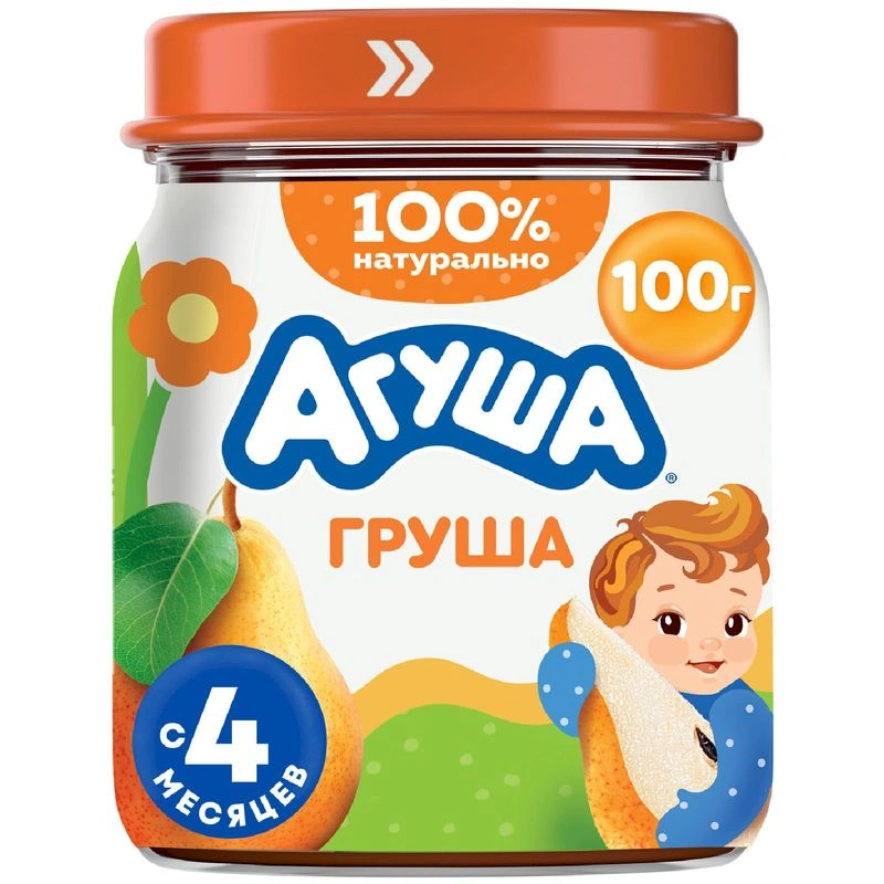 Агуша Пюре деское фруктовое  груша , 80г – Agusha baby fruit Puree pear, 80g