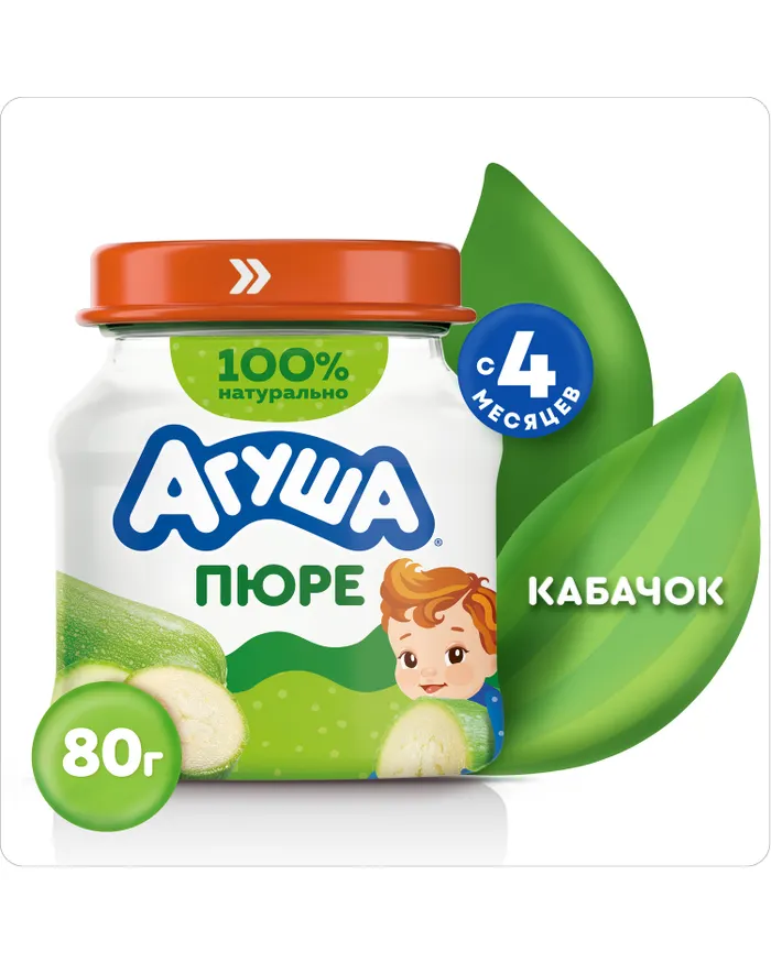 Агуша пюре Кабачок ,80 г – Agusha Zucchini Puree, 80 g