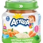 Агуша пюре детское, капуста цвет.,морковь,тыква 80г - Agusha baby puree: cauliflower, carrot, and pumpkin 80g 3 mix1