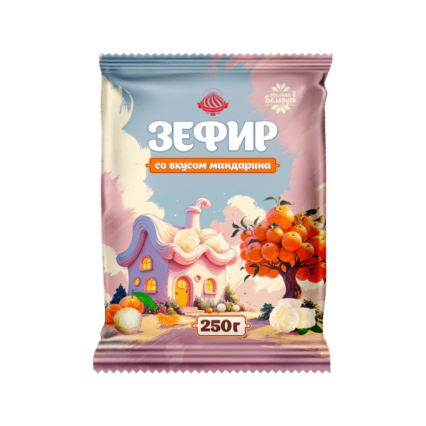 КМ Зефир  со вкусом мандарина 250гр – KM Zephyr  with mandarin flavor 250g