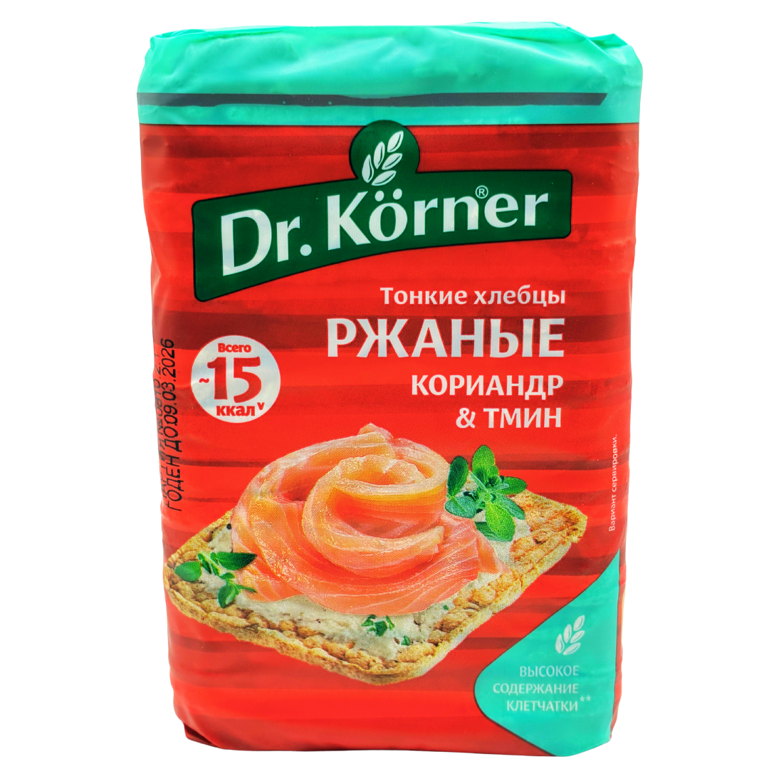 DR KORNER THIN RYE CRACKERS CILANTRO CUMIN 100gr