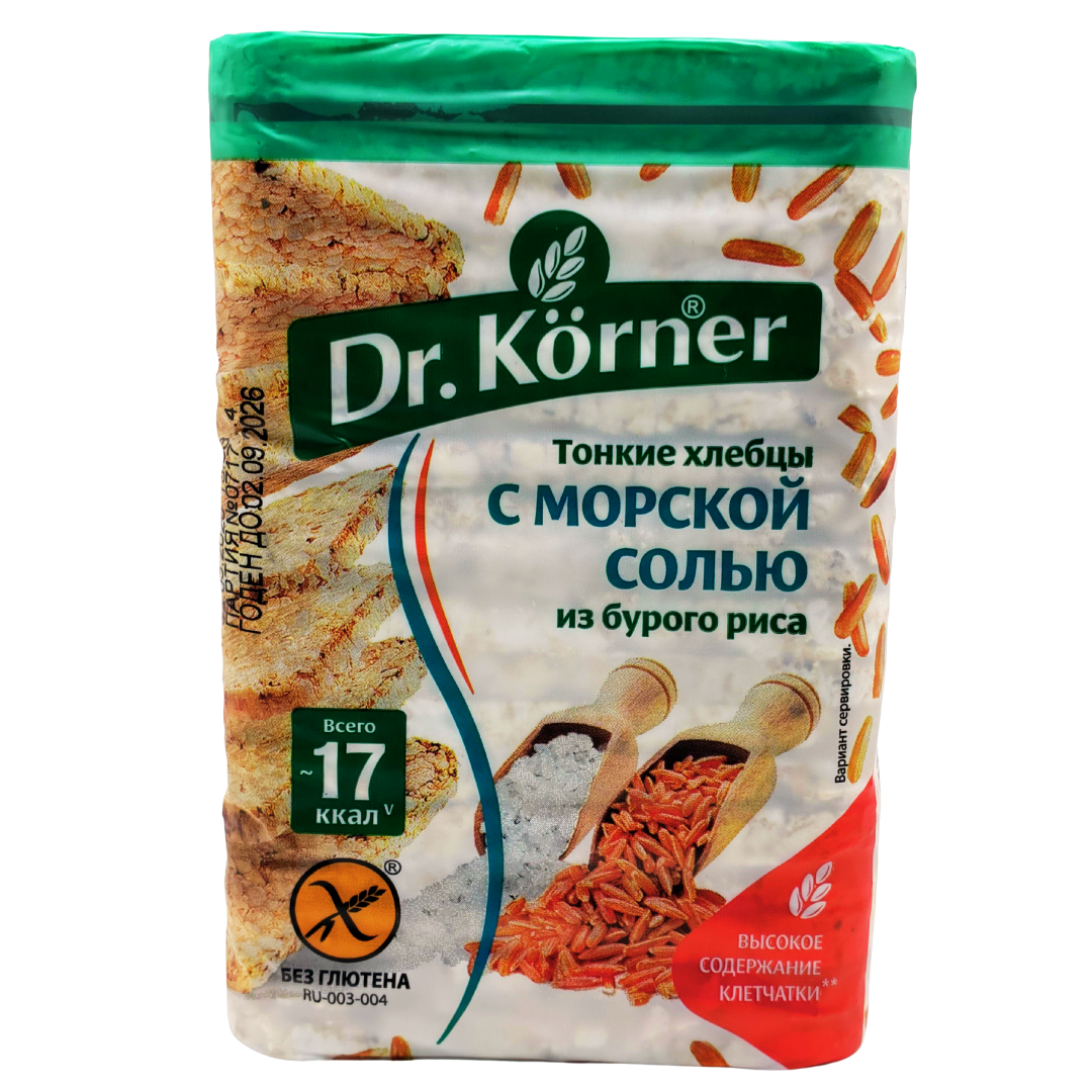 DR KORNER THIN CRACKERS WITH SEA SALT MADE FROM BROWN RICE 100gr