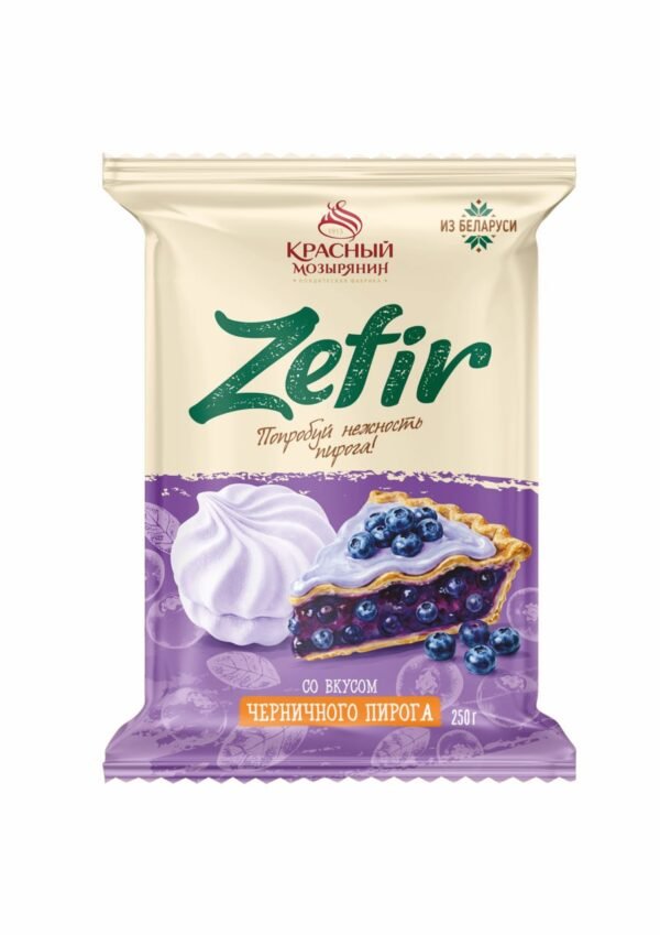 КМ Зефир «РОШЕЛЬ» со вкусом черничного пирога 250гр – KM Zephyr “ROCHELLE” with blueberry pie flavor 250g