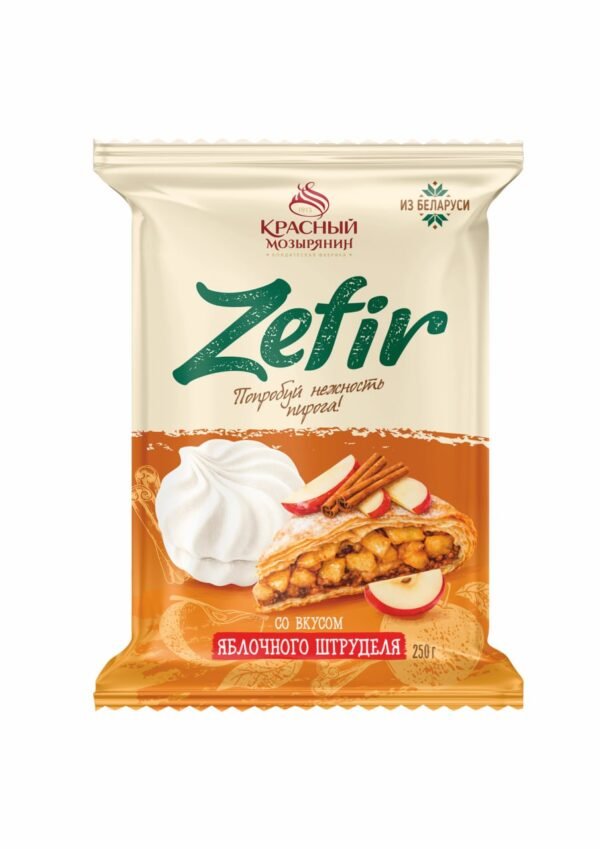 KM Зефир «РОШЕЛЬ» со вкусом яблочного штруделя 250гр – KM Zephyr “ROCHELLE” with apple strudel flavor 250гр