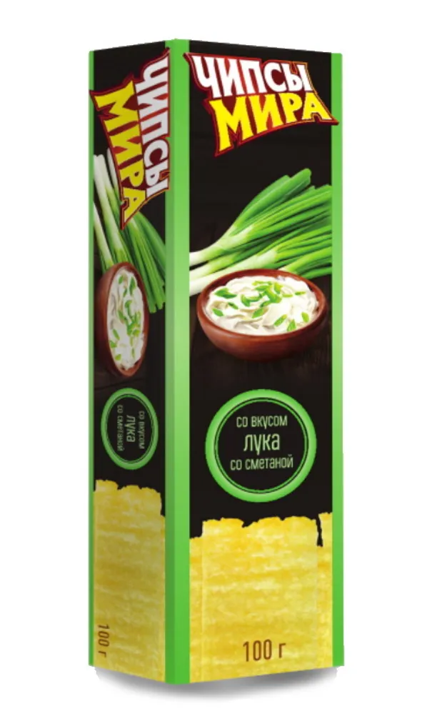 Чипсы “Мира” со вкусом лука со сметаной 100г. – “Mira” Onion and Sour Cream Flavored Chips, 100g.