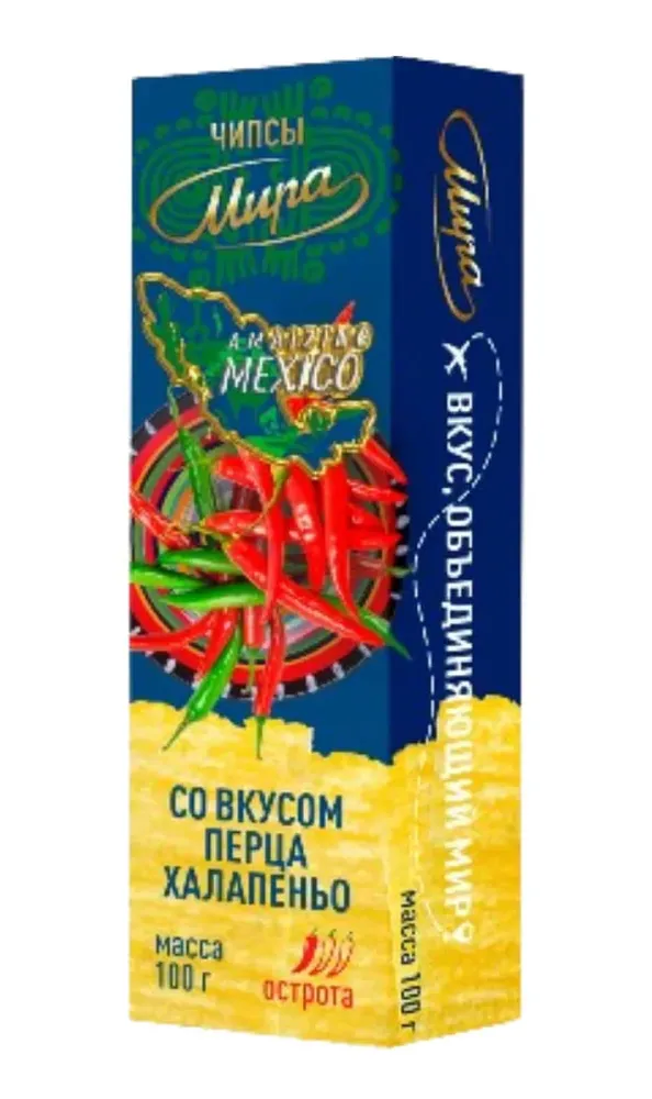 Чипсы “Мира” со вкусом перца халапеньо 100г. – “Mira” Jalapeño-Flavored Chips, 100g.