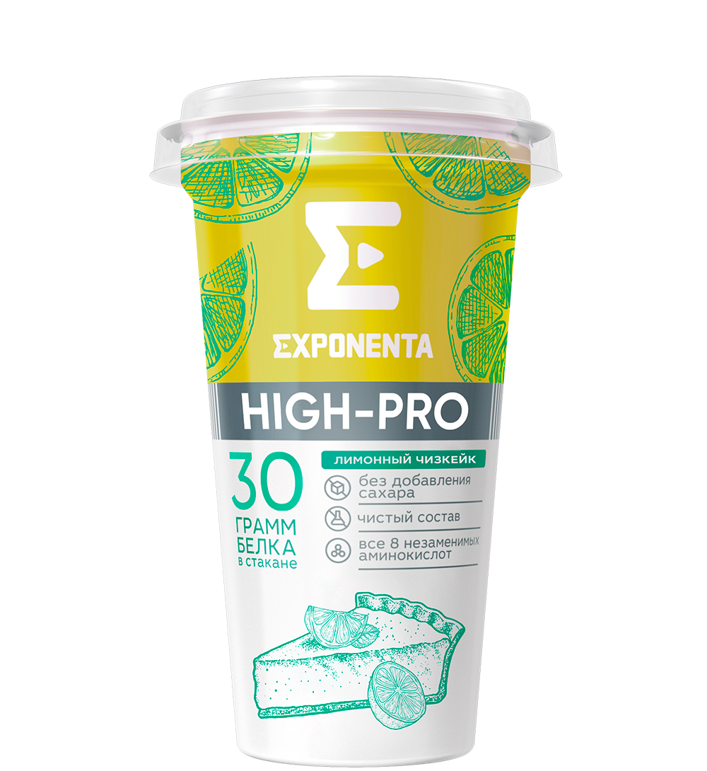 Exponenta High Pro Lemon cheesecake 30 grams of protein per glass 250G