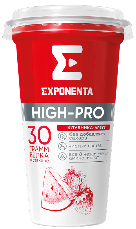 Exponenta High Pro Strawberry -Watermelon 30 grams of protein per glass 250G