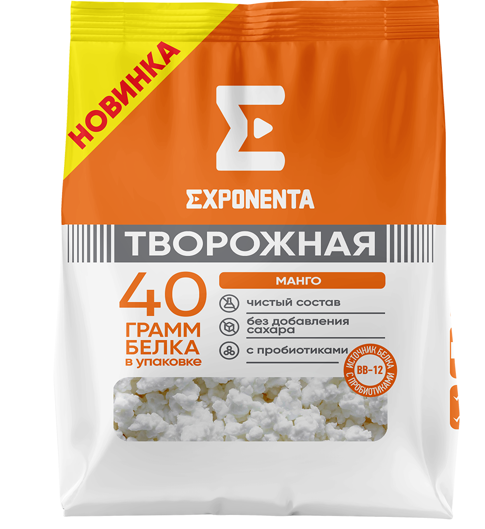Exponenta cottage cheese Mango, 40g protein, 250g