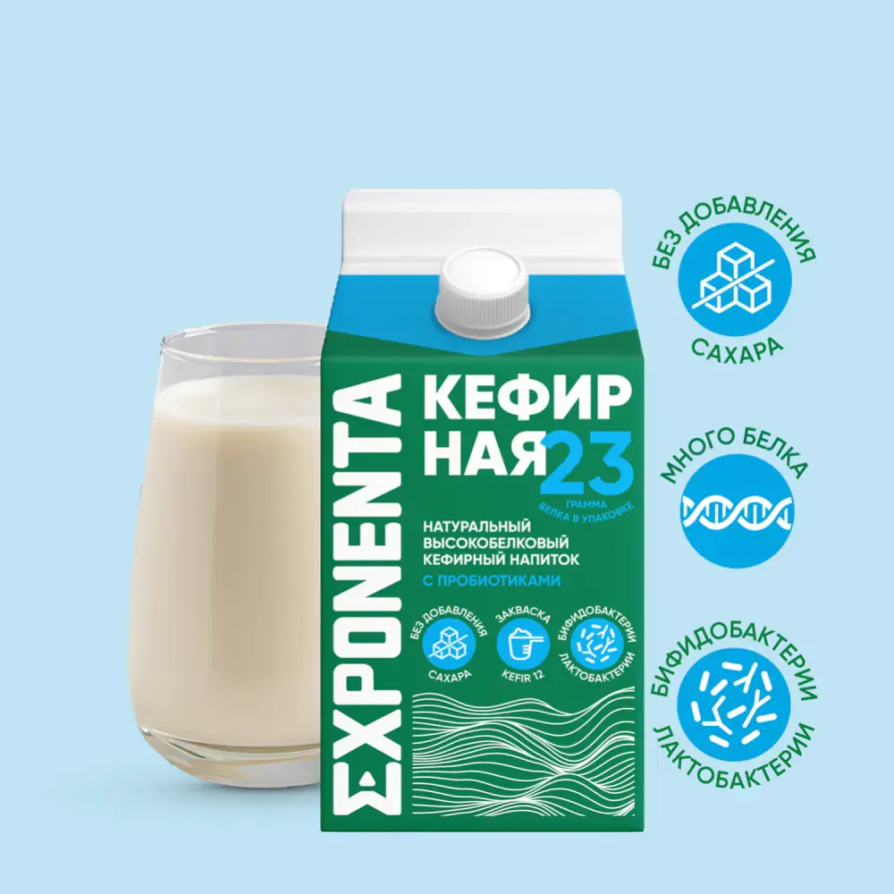 Exponenta Natural Kefir with Probiotics 23 Protein 450g
