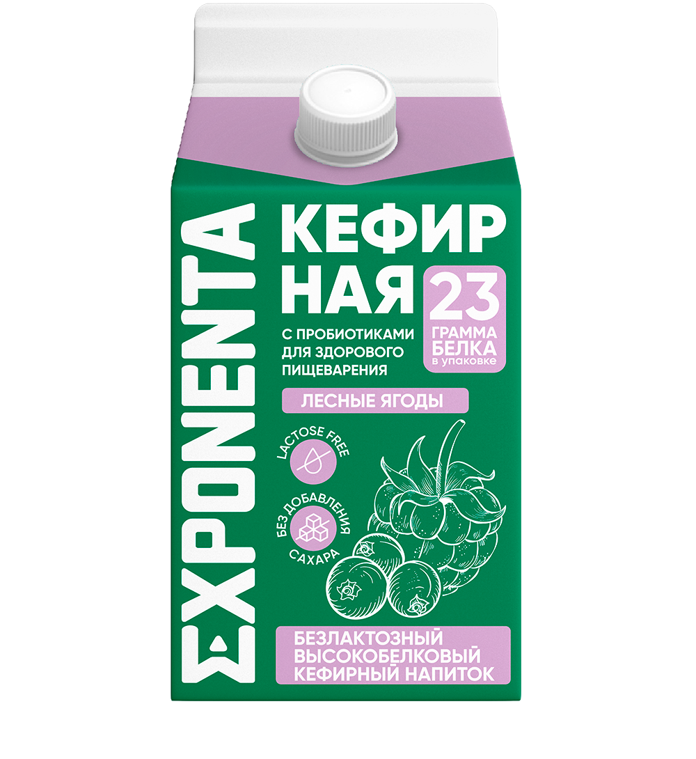 Exponenta Lactose-Free Kefir with Wild Berries 23 Protein 450g
