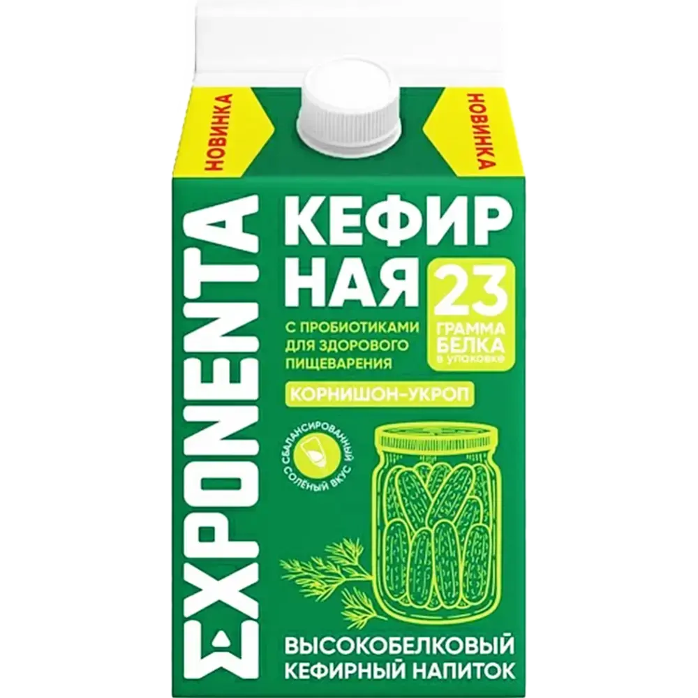 Exponenta Kefir Gherkin-Dill 23g Protein 450G