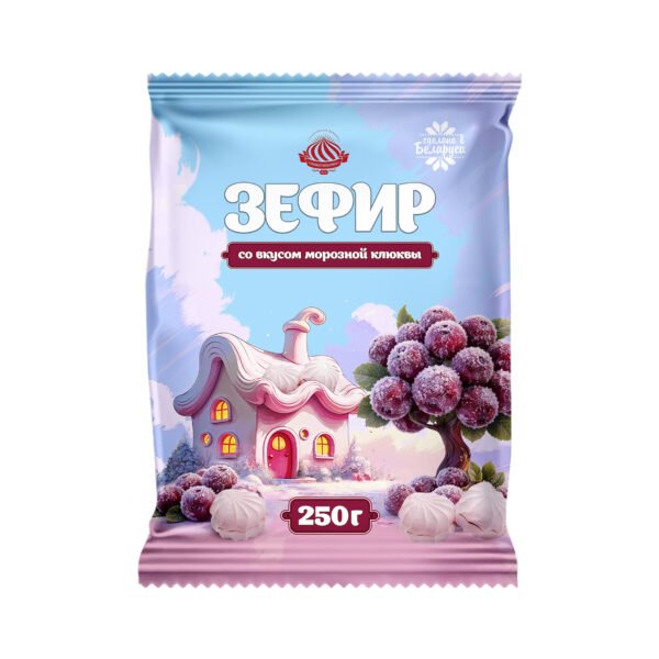 КМ Зефир Рошель со вкусом морозной клюквы 250гр — Zefir Roshell with Frosty Cranberry Flavor, 250g