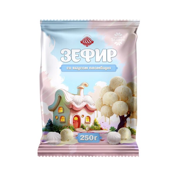 КМ Зефир «Рошель» со вкусом пломбира 250гр- КМ «Rochelle» Ice Cream-Flavored Zephyr, 250g